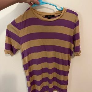 Scotch & Soda Purple and Tan Striped Tee